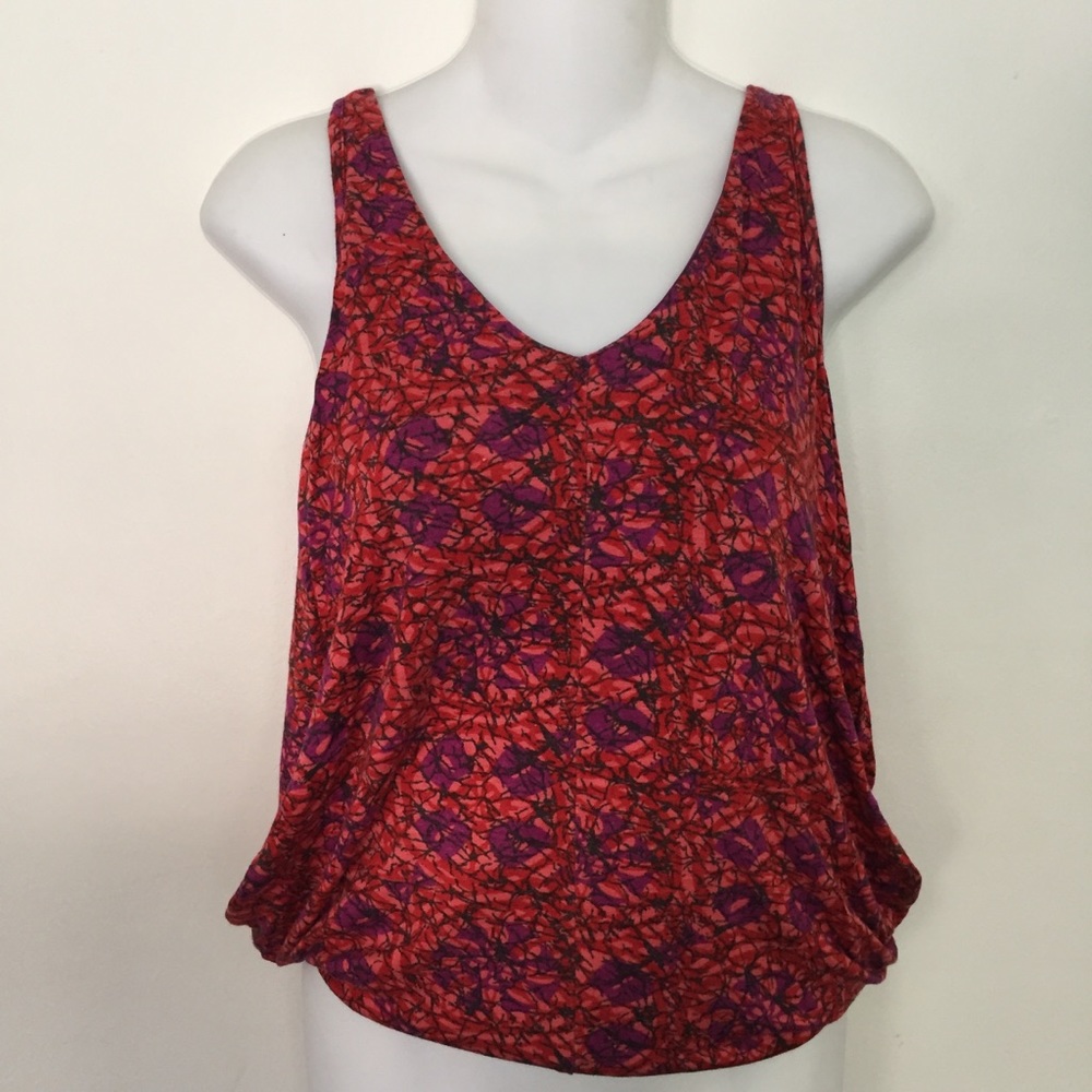 Lily White Sleeveless Tank Top Size XS Red Purple